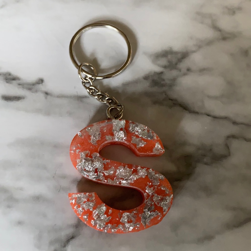 Two Toned Initial Keychains